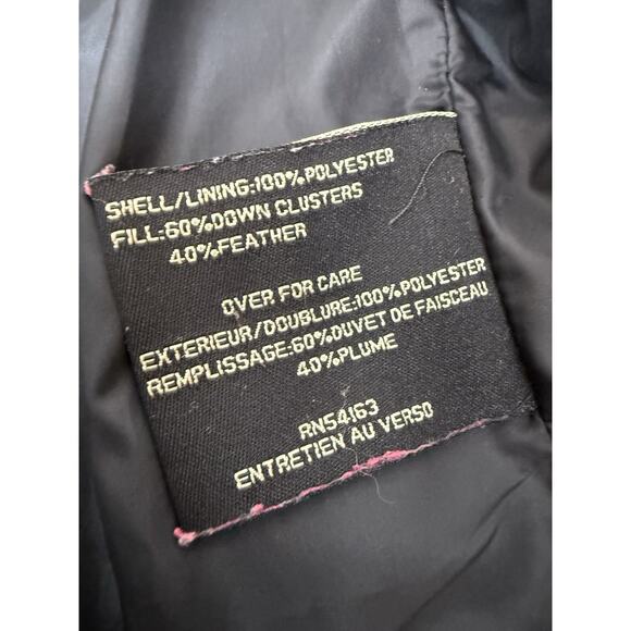 Cole Haan Women's Down Puffer Jacket L Black Long Winter Coat Parka - Picture 8 of 9